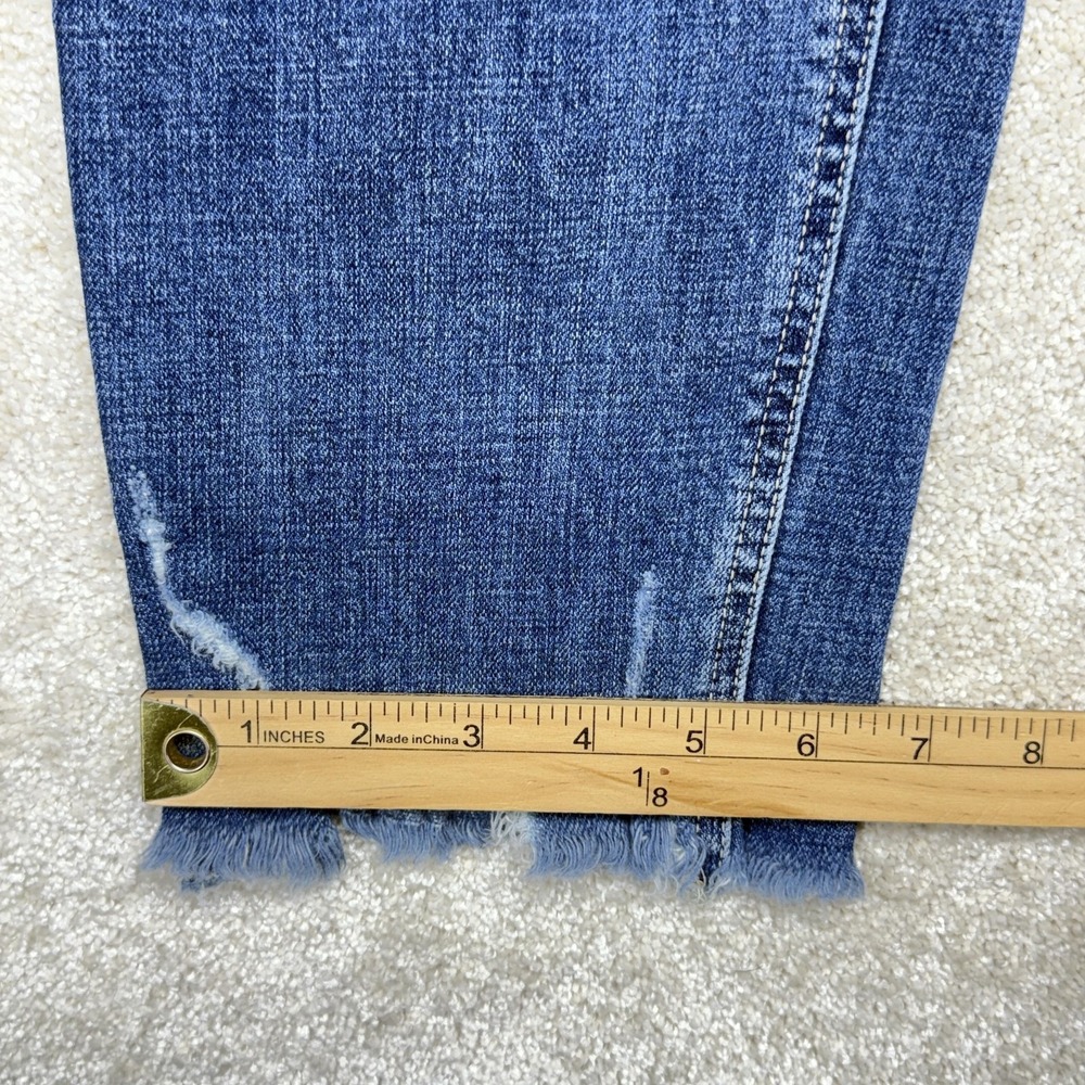 KanCan Jeans Juniors 11/29 Blue High Rise Distressed Straight Raw Hem Denim - Picture 9 of 10